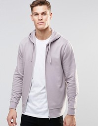 Сиреневое худи на молнии ASOS - Бледно-сиреневый
