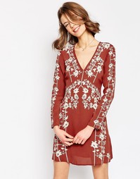 Платье с вышитым трельяжем ASOS - Мульти
