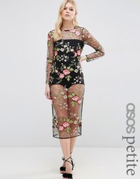 Облегающее платье с боди ASOS PETITE - Мульти