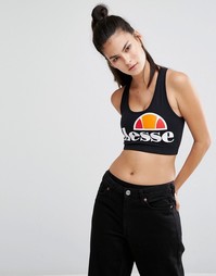 Укороченный топ с логотипом спереди Ellesse - Черный