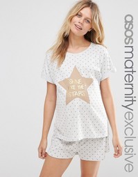 Пижама для беременных ASOS Maternity Shine Like The Stars - Oatmeal