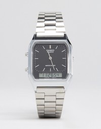Аналоговые и цифровые часы серебристого цвета Casio AQ230A-1DS