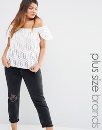 Топ с вырезом лодочкой Missguided Plus - Белый