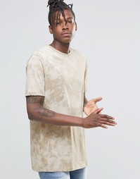 Удлиненная футболка песочного цвета ASOS - Stone