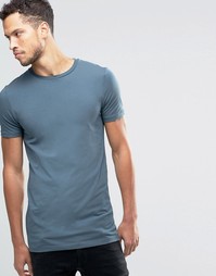 Серая эластичная футболка ASOS - Темный синевато-серый