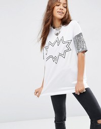 Футболка с пайетками ASOS - Белый