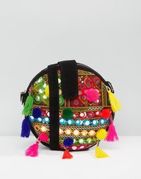 Сумочка через плечо с помпонами Boohoo - Черный