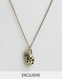 Золотистое ожерелье с анатомическим сердцем Reclaimed Vintage