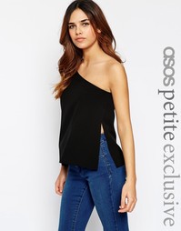 Топ с одним длинным рукавом ASOS PETITE - Черный