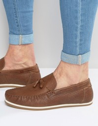 Светло-коричневые кожаные лоферы ASOS - Рыжий