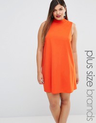 AX Paris Plus Swing Dress With High Neck - Оранжевый