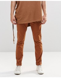 Коричневые суперзауженные чиносы ASOS - Dachshund
