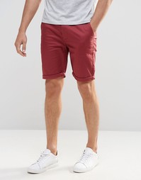 Бордовые шорты чиносы скинни ASOS - Ягодный