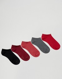 5 пар сливовых носков‑подследников ASOS - Мульти