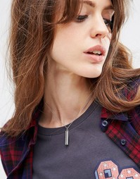 Ожерелье с гравированной планкой ASOS - Родий