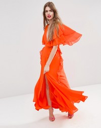 Платье макси с рукавами-бабочка ASOS - Оранжевый