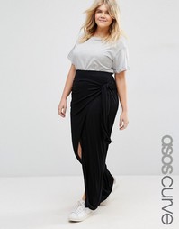 Юбка маски с узлом сбоку ASOS CURVE - Черный