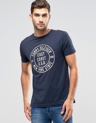 Темно-синяя футболка классического кроя с логотипом Tommy Hilfiger