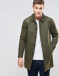 Непромокаемый однобортный тренч цвета хаки ASOS - Хаки