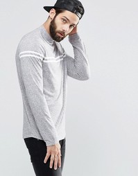 Лонгслив в полоску из льняной смеси ASOS - Серый