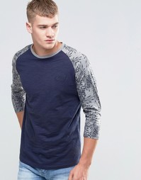 Футболка с цветочным принтом на рукавах реглан длиной 3/4 Jack &amp; Jones