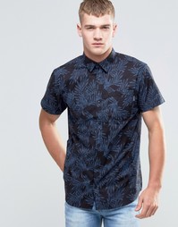 Рубашка с короткими рукавами и принтом Jack &amp; Jones - Черно-синий