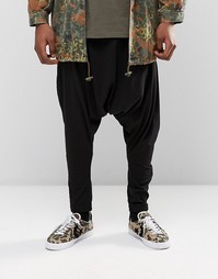 Легкие трикотажные джоггеры с заниженным шаговым швом ASOS - Черный