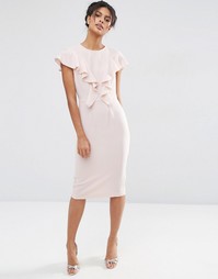 Платье-футляр с оборками спереди ASOS - Blush