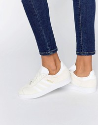 Белые замшевые кроссовки adidas Originals Gazelle - Белый
