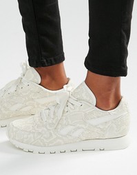Кроссовки с принтом змеиной кожи Reebok Classic - Белый