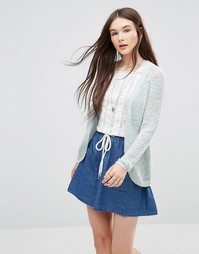 Only Popcorn Textured Cardigan In Blue - Синий