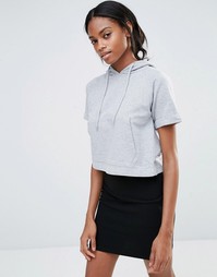 Худи с короткими рукавами и карманом Missguided - Серый