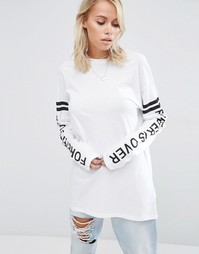 Футболка с длинными рукавами и принтом ASOS - Белый