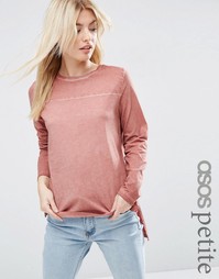 Выбеленный удлиненный топ с отделочными швами ASOS PETITE - Blush