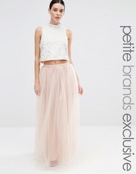 Юбка макси из тюля True Decadence Petite - Кремовый