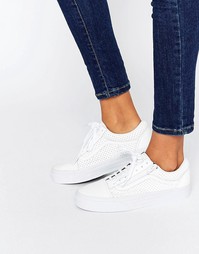 Кроссовки из перфорированной кожи с молниями Vans Old Skool - Белый