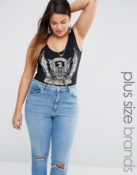 Черное боди Missguided Plus Rock - Черный