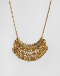 Броское ожерелье с монетками Reclaimed Vintage - Золотой