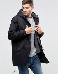 Черная парка с отстегивающейся подкладкой борг ASOS - Черный