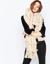 Легкий oversize‑шарф в полоску ASOS - Stone