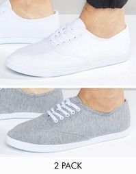2 пары кед (серые и белые) ASOS - СКИДКА 20%