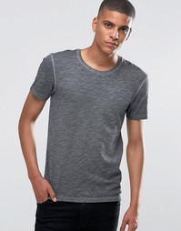 Мраморная удлиненная футболка Esprit - Черный