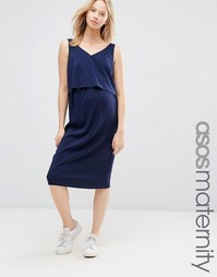 Платье с двухслойным лифом для кормящих мам ASOS Maternity