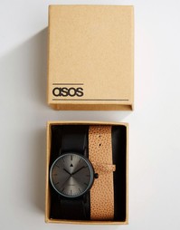 Часы со сменным фактурным ремешком ASOS - Мульти