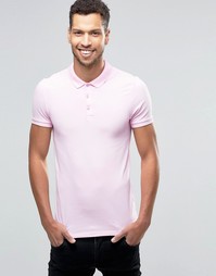 Розовое трикотажное поло облегающего кроя ASOS - Baby pink