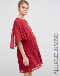 Приталенное платье для беременных ASOS Maternity - Темно-бордовый