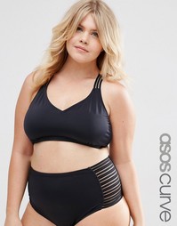 Укороченный бикини‑топ ASOS CURVE - Черный