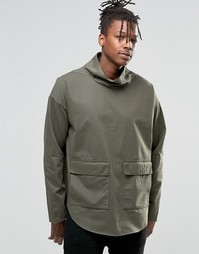 Свободное oversize‑платье хаки с 2 карманами ASOS - Хаки