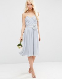 Шифоновое платье‑бандо миди со съемным украшением ASOS WEDDING