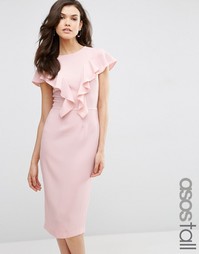 Платье с рюшами спереди ASOS TALL - Blush